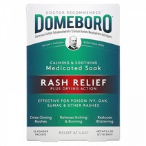 (아이허브) Domeboro Domeboro Medicated Soak Rash Relief 12 Powder Packets 빠른직구