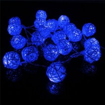 크리스마스 벽트리 LED 빅볼 장식 등나무 공 스마스 조명 문자열 2.5M 20led 화이트 갈 랜드 3.2cm 직경 휴일 요정 램프 Navidad, 01 Blue_01 2.5M 20 LED