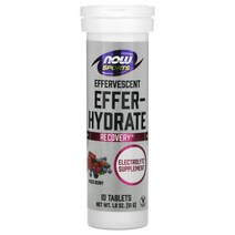 NOW Foods 스포츠 발포-하이드레이트 믹스 베리 10정 51g 1.8oz, 5병