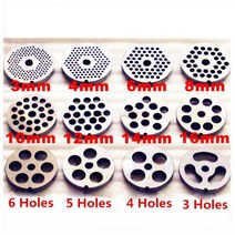 #22 유형 3mm-18mm 망간 강철 고기 분쇄기 플레이트 고기 식품 절단 그라인딩 기계 부품 액세서리용, a-3mm