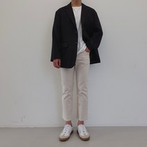 남자 싱글 블레이저 재킷 오버핏 자켓 블랙 브라운 그레이 글렌체크 블레이저