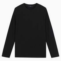탑텐 22 FW 남성 브러쉬드 와플 라운드넥 긴팔 티셔츠 BK