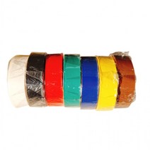 다양한 컬러 전기테이프 절연테이프 PVC테이프 갈색테이프 안전테이프 작업성 신축성 좋은, 파랑