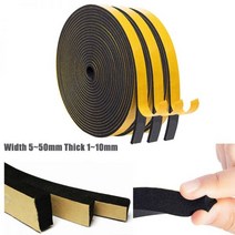 차음재 방음재 흡음재 고무 자체 접착 스폰지 씰 스트립 폭 5 ~ 50mm 두께 1 10mm EVA 블랙 폼 충돌 방지 개스킷, Width 18mm, Thick 5mm Length 2m