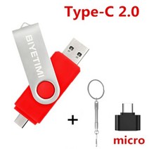 Biyetimi Usb 유형 c 플래시 드라이브 32gb pendrive 64gb OTG 128GB USB 스틱 장치 메모리 유형-c PC 전화 선물용, 8GB_Red | CHINA