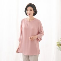 모슬린 엄마옷 베이직 튤립 소매 블라우스 EBL004017 마담 미시옷 중년여성의류 빅사이즈 50대 60대여성옷