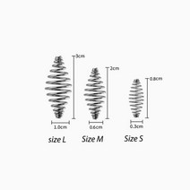 고압세차호스 스테인레스 스틸 스프링 루어 행잉 태클 피더 올리브 모양 케이지 헤어 리그 플로팅 잉어 낚시 도구 20 개/묶음, Size L 1.0x3.0cm