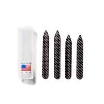 탄소 섬유 칼라 스테이 세트 - 칼라 보강재 - 남성용 - 2쌍 - 6.4cm(2.5인치) 및 7cm(2.75인치) 케이스 포함 - 블랙 - 비금속 칼라 스테이