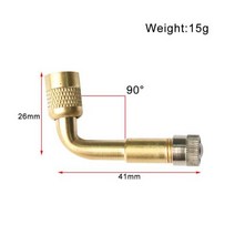 샤오미 호환 M365Max G30 오토바이 용 4590135 ° 연장 공기 밸브 자동차 전기 스쿠터 American Valve Extension Tube, Gold 90 Degree