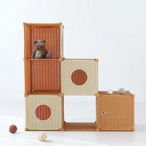 라탄 고양이캣타워 책장 공간박스 숨숨집 뚱냥이 캣타워 diy 고양이집