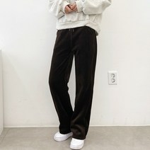 가비진 여성용 골덴 따뜻 편안 기모 코듀로이 일자 밴딩 팬츠 바지