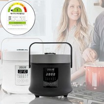 혼족 자취생 원터치 엄마손맛 전기밥솥 디지털 밥통 2-3인용, 검정 키친아트301