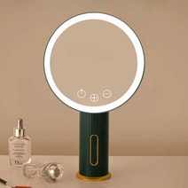 탁상 화장 거울 LED 조명거울 밝기조절 메이크업, 블랙(삼색광)