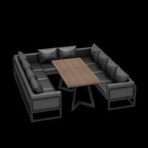 U자형 테이블 의자 부스 L자 다인용 단체석 룸형식, 6인 세트(슬레이트 탁상)