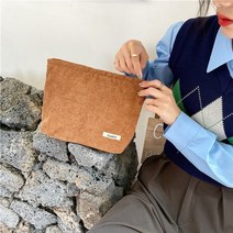 메이크업 화장품 박스 여성 큰 화장품 가방 코듀로이 천 소녀 메이크업 파우치 핸드 여행 가방 립스틱 주최자 케이스 지퍼 클러치 전화 지갑, 커피