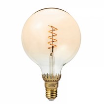 이케아 ROLLSBO 롤스보 LED전구 E26 300루멘 밝기조절 구형 브라운투명 유리 125mm 304.163.52, LED bulb