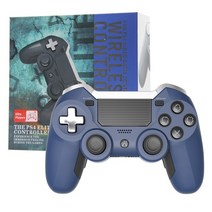 적용하다ps4 엘리트 ELITE 게임패드 컨트롤러 적용하다ps4pro 백키 PC 블루투스 무선 진동 터치패널, 다크 블루