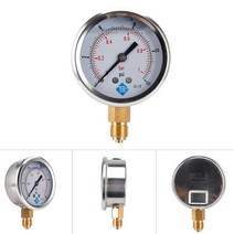 압력게이지 1/4 BSP 압력 컴파운드 진공 게이지 글리세린 충전 68mm 다이얼 Vac ~ 10000 Psi 하단 마운트, 15 0-400bar 0-6000psi