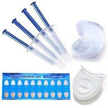 치아미백기계 셀프 치아미백 치아 미백 치과 표백 시스템 젤 키트 밝은 Whitener 장비 4pcs 화이트 Led 조명 108863, 4개