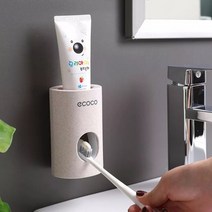 벽 마운트 치약 디스펜서 욕실 세트 치약 스퀴저 디스펜서 욕실 칫솔 홀더 도구, 밀 1pc