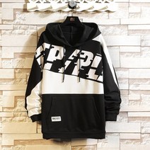 남성 오버핏 후드 티 집업 빅사이즈 맨투맨 mens 2022 hip hop streetwear 풀오버 프린트 까마귀 pocket cotton pullover black