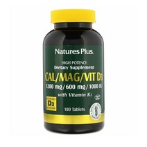 Natures 칼슘 마그네슘 Cal Mag Vit D3 with 비타민 K2 180정, 180개, 1개