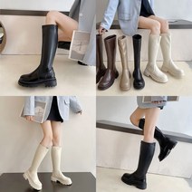 미들힐 매트통굽롱부츠 통굽 여성통부츠 미끄럼방지