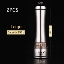 소금과 후추 곡물 밀 셰이커 스테인레스 스틸 금속 식품 분쇄기 Pulverizer 양념 항아리 조미료 컨테이너, 06 2pcs