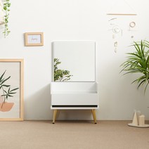윈썸 데이지 500 미니 좌식 화장대 원룸 1인 거울 서랍 수납 실용적인 깔끔한 화장대, WHITE(화이트)