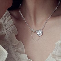 스테인리스강 체인 조인트 목걸이 초섬광 지르코늄 사탕 진주 쇠사슬 여자 사치 소규모 디자인 감각 목걸이