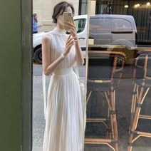 여름원피스 여성원피스 화이트 홀터 원피스 시폰