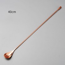 하이볼머들러 30/40/50cm 스테인레스 스틸 저어 바 스푼 혼합 온스 칵테일 스쿠프 나선형 패턴 바텐더 도구 Teadrop, [08] 40cm rose gold