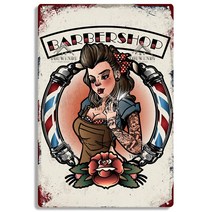 미용실 싸인볼 바버샵 레트로 회전 간판 벽걸이 barber pole metal sign 살롱 이발 플라크 금속 주석 기호 빈티지 barber shop decor 헤어샵 이발소, 7131, 20x30cm