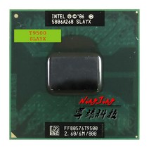 노트북 프로세서 인텔 코어 2 듀오 t9500 slaqh slayx 2 6GHz 듀얼 코어 듀얼 스레드 CPU 프로세서 6m 35w 소켓 p
