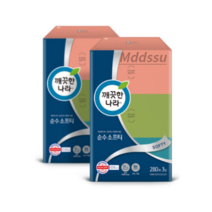 깨끗한나라 부드러운 미용 갑티슈 280매입 천연펄프 2겹, 6개입, 3개