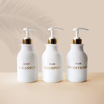홈스토킹 욕실 디스펜서 골드&실버500ml, 1. 화이트 골드 500ml, 1. 볼드폰트, 1. SHAMPOO, 1개