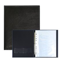 아인텍 가죽 O링 3공링 클리어 화일 바인더, 1개, 펄블랙[H5728]