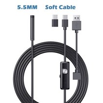5.5MM 7MM 내시경 카메라 3IN1 Type-c 마이크로 USB 미니 검사 Borescope 6 LED 안드로이드 휴대폰용 방수 PC AN97, 10m, 5.5MM Soft Cable