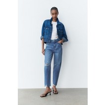 독일 자라 ZARA Z1975 엄마핏 찢어진 리지드 청바지 103511