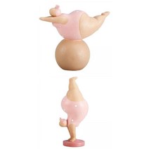 2x 뚱뚱한 레이디 요가 인형 요가 포즈 동상 침실 책장 장식, 수지, 기타