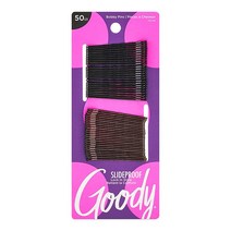 Goody 메탈릭 바비 핀 - 50개 블랙 5.1cm(2인치) 핀은 머리카락을 제자리에 유지하는 데 도움이 됩니다 쉽게 스타일링하고 안전하게 유지할 수 있는 헤어 액세서리 모든 모