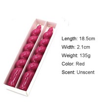 할로윈 캔들 양초 촛불 초 2pcs 트위스트 기둥 아 테라피 긴 나선 곱슬 도매 테이퍼, 무향 레드