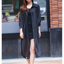 여성 하체커버 린넨 겉옷 롱셔츠 스타일 여행룩 셔츠블라우스 미시옷 여성롱셔츠 패션