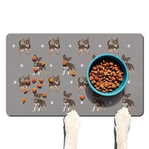 재미있는 골든 리트리버 그릇 매트 미끄럼 강아지 플레이스 매트 음식 물용 급식 바닥, 16x24in, Pug, Chihuahua