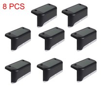 412 야외 태양 벽 램프 방수 정원 계단 조명 제어에 대 한 빛 전지 패널 난간 울타리, 02 8 Pcs_01 Warm Light-3500K