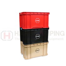 한스캠핑 캠핑 수납 박스 정리함 이지박스, 블랙, 엣지브라운