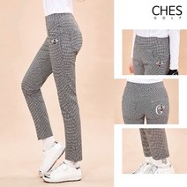 [체스골프-무료배송] 솔트 여성골프 잔체크 밴딩팬츠