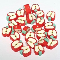폴리머비즈원형 사과/ 팔찌 목걸이 악세사리만들기 꾸미기 공예재료 미술수업 학습준비물 인테리어소품