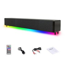돌비애트모스 블루투스 사운드바 20w tv 사운드 바 유선 및 무선 호환성 홈 3d 서라운드 for pc 극장 tv 스피커 with rgb remote, 2-오디오 케이블 포함
