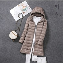 MOLY 여성 초경량 후드 오리털 롱패딩 J2152